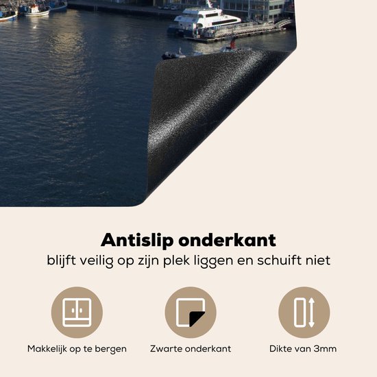 KitchenYeah® Inductie beschermer 81.2x52 cm - De prachtige haven van Kaapstad en de Tafelberg op de achtergrond - Kookplaataccessoires - Afdekplaat voor kookplaat - Inductiebeschermer - Inductiemat - Inductieplaat mat