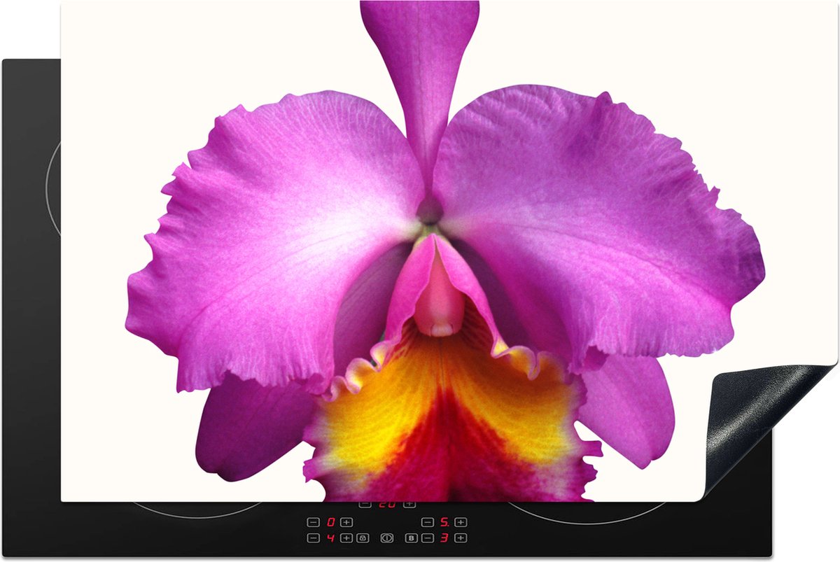 KitchenYeah® Inductie beschermer 80.2x52.2 cm - Close-up Orchidee - Kookplaataccessoires - Afdekplaat voor kookplaat - Inductiebeschermer - Inductiemat - Inductieplaat mat