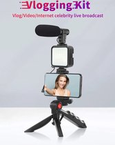 AYASOUK, Vlog set met microfoon : Smartphone Vlog Bouwpakket Video-opnameapparaat AY 49 Vlogen met grip Shot gun Microfoon LED-licht en draadloze .