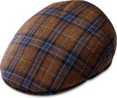 Fawler Fido bruine landelijke wollen flat cap voor heren