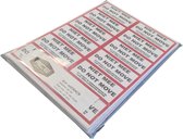 Ace Verpakkingen - Etiketten - Niet mee - Rood Kader - 1200 stickers - Labels - 100 × 47mm - Zonder lijmresten - Geschikt voor school/kantoor/verhuizen
