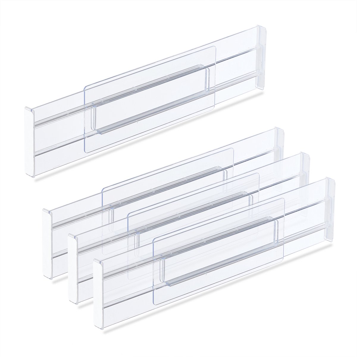 ladeverdelers - set van 4 - verstelbaar 28 - 52,5 cm - lade organizer - kunststof