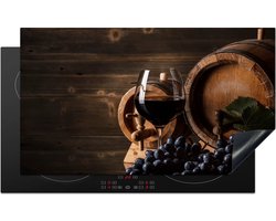 KitchenYeah® Inductie beschermer 91.2x52 cm - Wijn - Wijnglas - Wijnvaten - Druiven - Glas - Kookplaataccessoires - Afdekplaat voor kookplaat - Inductiebeschermer - Inductiemat - Inductieplaat mat