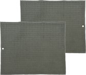 Afwas afdruipmat/droogmat keuken - 2x - absorberend- microvezel - grijs - 40 x 48 cm - opvouwbaar