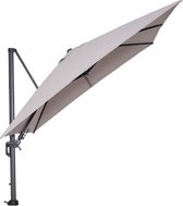 Garden Impressions Hawaii parasol - 3x3 m - zand doek - inclusief 90 kg parasolvoet en bijpassende parasolhoes