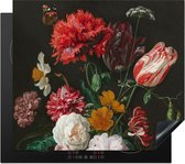 KitchenYeah® Inductie beschermer 59x52 cm - Stilleven met bloemen in een glazen vaas - Schilderij van Jan Davidsz. de Heem - Kookplaataccessoires - Afdekplaat voor kookplaat - Inductiebeschermer - Inductiemat - Inductieplaat mat
