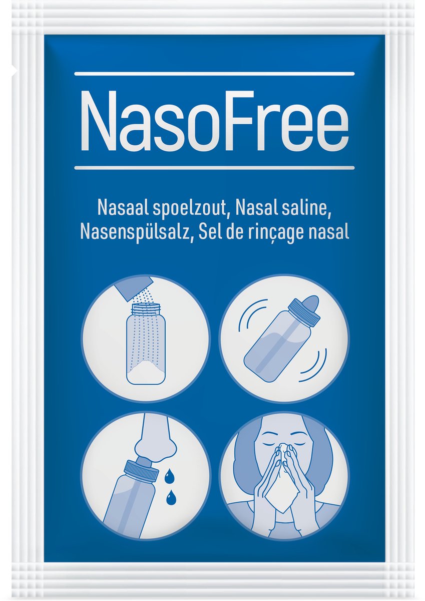 Goedkoopste NasoFree Nasaal Spoelzout - 20 sachets - Zoutoplossing voor neusdouche - bij klachten door o.a. verkoudheid en hooikoorts - spoelzout neus voor neusspoelen - DOS Medical