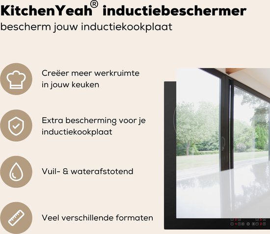 KitchenYeah® Inductie beschermer 59x52 cm - Moderne keuken en glazen ramen - Kookplaataccessoires - Afdekplaat voor kookplaat - Inductiebeschermer - Inductiemat - Inductieplaat mat