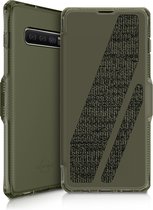 ITSkins Telefoonhoesje geschikt voor Samsung Galaxy S10 Plus Hoesje | ITSkins SpectrumFolio Bookcase - Kaki | Groen