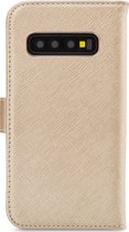 My Style Flex Wallet Telefoonhoesje geschikt voor Samsung Galaxy S10 Hoesje Bookcase Portemonnee - Goud