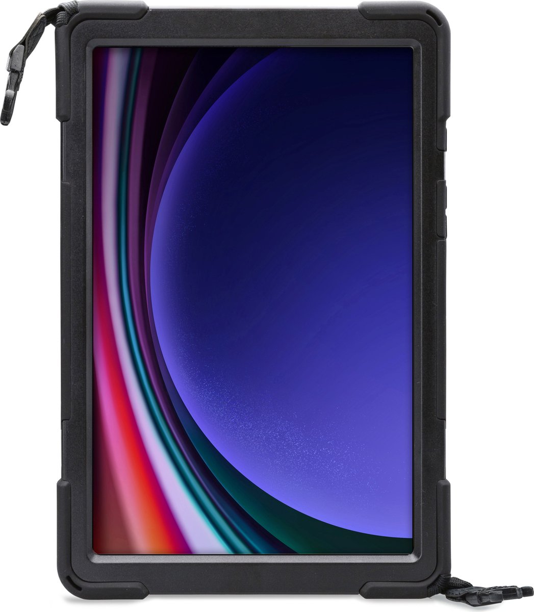 Xccess Tablethoes geschikt voor Samsung Galaxy Tab S9 FE Plus Hardcase Backcover | Xccess Survivor All-round + Schouderband | Schokbestendig Galaxy Tab S9 FE Plus Telefoonhoesje | Anti Shock Proof + Standaard - Zwart