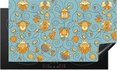 KitchenYeah® Inductie beschermer 91.6x52.7 cm - Patronen - Vintage - Bloemen - Kookplaataccessoires - Afdekplaat voor kookplaat - Inductiebeschermer - Inductiemat - Inductieplaat mat