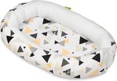 Babynest 80x55 cm | Tipitentpatroon geel en wit