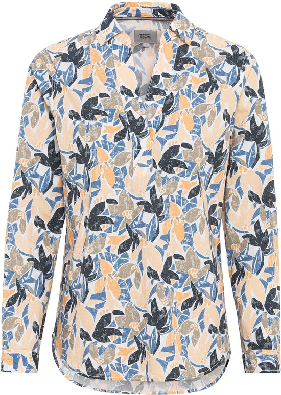 camel active Slip-on blouse met lange mouwen gemaakt van zuivere katoen - Maat womenswear-XXL - Veelkleurig