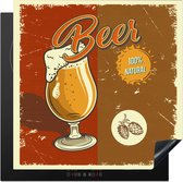 KitchenYeah® Inductie beschermer 78x78 cm - Mancave - Bier - Rood - Vintage - Kookplaataccessoires - Afdekplaat voor kookplaat - Inductiebeschermer - Inductiemat - Inductieplaat mat