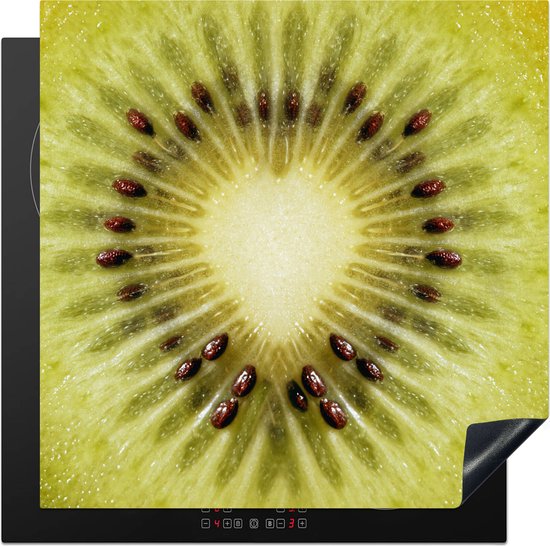 KitchenYeah® Inductie beschermer 78x78 cm - Kiwi - Hart - Fruit - Kookplaataccessoires - Afdekplaat voor kookplaat - Inductiebeschermer - Inductiemat - Inductieplaat mat