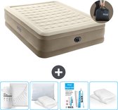 Intex Luchtbed - 2-Persoons - 152 x 203 x 46 cm - Beige - Inclusief pomp - Hoeslaken - Kussen - Reparatieset en Kussenbeschermer