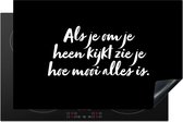 KitchenYeah® Inductie beschermer 81.6x52.7 cm - Tekst - Als je om je heen kijkt zie je hoe mooi alles is - Quotes - Kookplaataccessoires - Afdekplaat voor kookplaat - Inductiebeschermer - Inductiemat - Inductieplaat mat