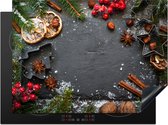KitchenYeah inductie beschermer 71x52 cm - Kruiden - Kerst stilleven - Kookplaataccessoires - Afdekplaat voor kookplaat - Anti slip mat - Keuken decoratie inductieplaat - Inductiebeschermer - Inductiemat - Beschermmat voor fornuis