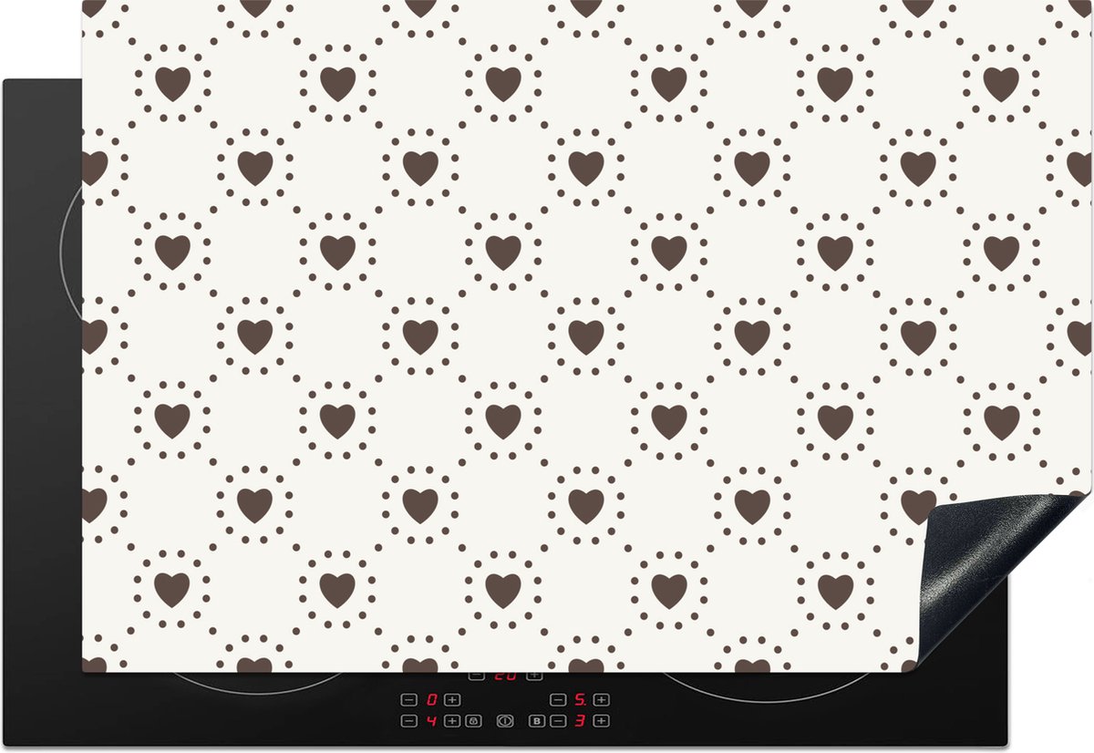 KitchenYeah® Inductie beschermer 76x51.5 cm - Geometrie - Lijn - Hart - Patroon - Kookplaataccessoires - Afdekplaat voor kookplaat - Inductiebeschermer - Inductiemat - Inductieplaat mat