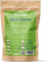 Micro Clover Lawn - Graine de Trèfle Zuiver (500 g pour 250 m2) - Enrichit le sol - Suppresseur naturel de mauvaises herbes - Haute tolérance pour la bande de roulement - Pelouse verte toute l'année - 100% Pure Organifer Euromic Micro Clover