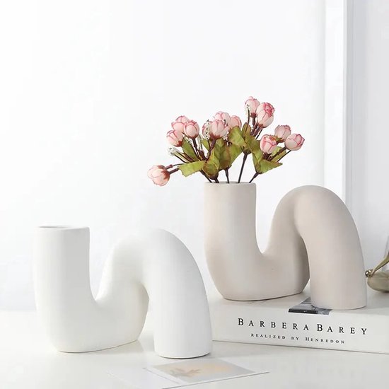 Vase en céramique | Design nordique | Accessoires de maison | Beige