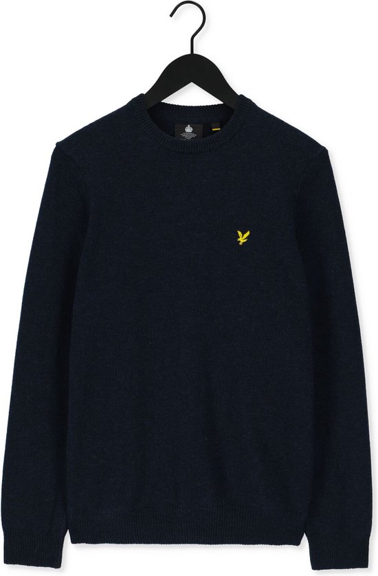 Lyle & Scott Crew Neck Lambswool Blend Jump Truien & Vesten Heren - Sweater - Hoodie - Vest- Donkerblauw - Maat S