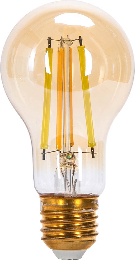 Aigostar - Lampe LED - Bluetooth Mesh - Culot E27 - 6 Watt - A60 - Filament - Incl. télécommande - Set de 2