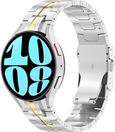Stalen bandje - RVS - geschikt voor Samsung Galaxy Watch 6 / Watch 6 Classic - zilver-goud