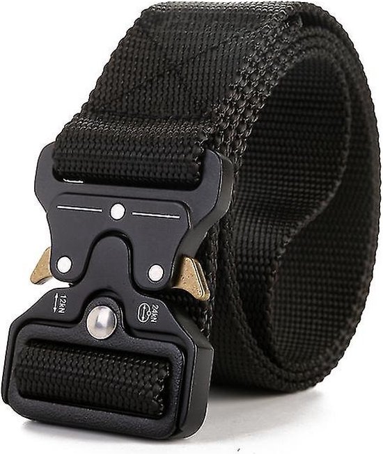 Tactical Belt - Veiligheidsriem - Werkriem - Verstelbaar - Heup Riem - Quick Release Heupriem - 125Cm - Zwart - LOUZIR