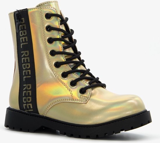 Blue Box veterboots goudkleurig metallic - Maat 38