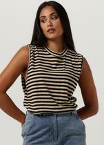 Penn & Ink T-shirt Stripe Tops & T-shirts Dames - Shirt - Zwart - Maat M