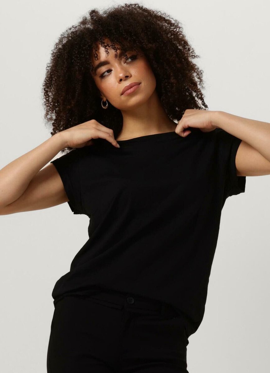 Minus Leti Tee Tops & T-shirts Dames - Shirt - Zwart - Maat XS