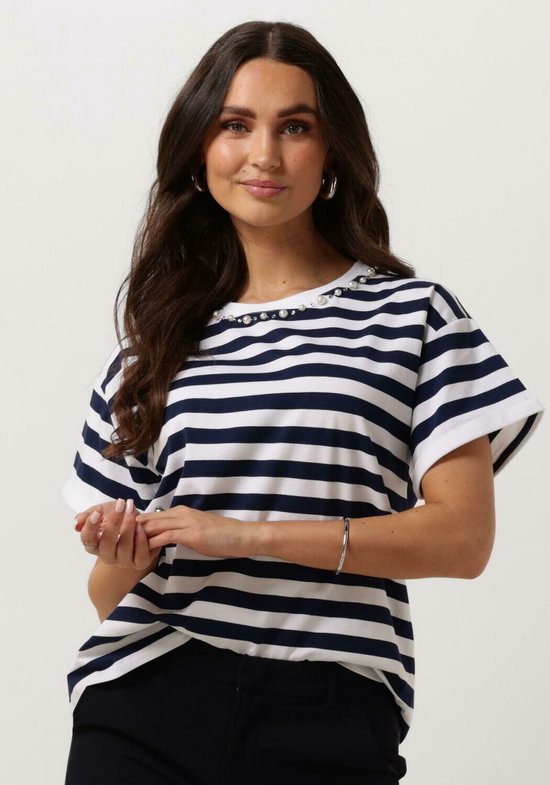 Liu Jo J.striped T-shirt Tops & T-shirts Dames - Shirt - Blauw/wit gestreept
