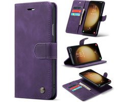 Casemania Hoesje Geschikt voor Samsung Galaxy A54 5G - Dark Purple - 2 in 1 Magnetic Book Case