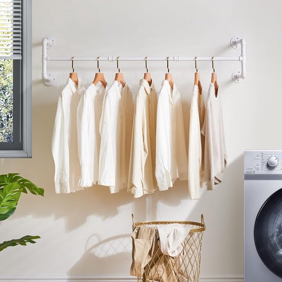 IBUYKE 94 cm Kleiderstange für die Wand Garderobenstangen im Industrie-Design Wandmontage