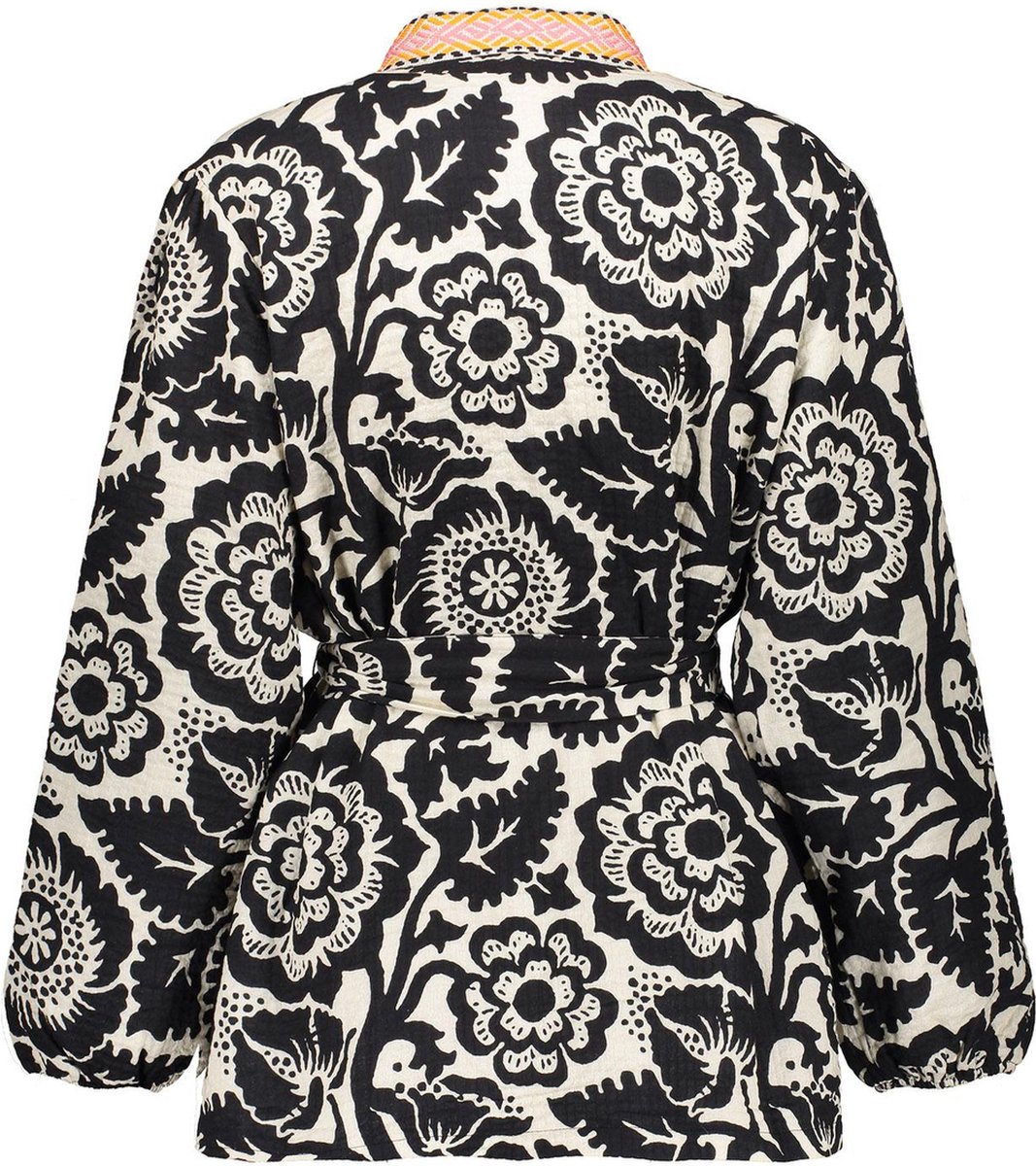 Elegante Strandkimono Met Bloemenprint Aan De Zijkant Split - Netherlands