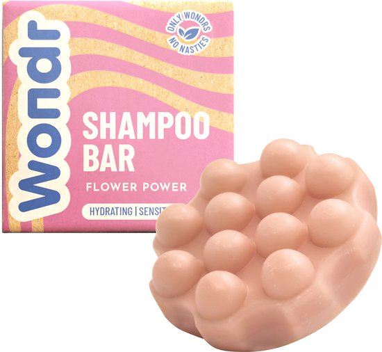 Wondr Shampoo Bar - Flower Power - Alle Haartypes & Gevoelige Hoofdhuid - 55g Duurzame Soap Bar - Aanbevolen door Apothekers
