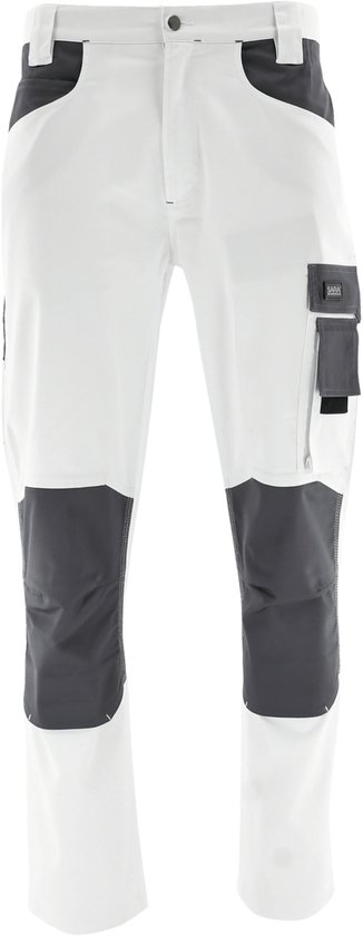 Sara4you Actiflex pantalon de travail stretch coupe slim blanc 05-300 - 64