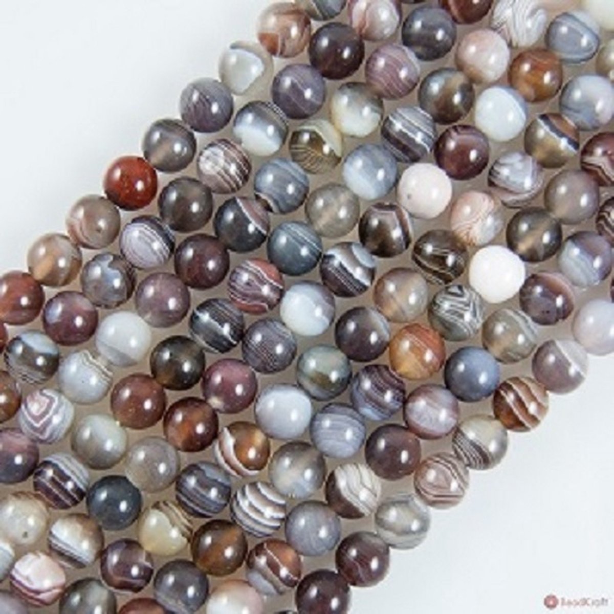 Kingsley-hobby.com Natuurstenen kralen Botswana Agaat ronde kralen van 6mm. Per streng van ca. 40cm