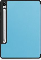 Hoes Geschikt voor Samsung Galaxy Tab S9 FE Hoes Tri-fold Tablet Hoesje Case Met Uitsparing Geschikt voor S Pen - Hoesje Geschikt voor Samsung Tab S9 FE Hoesje Hardcover Bookcase - Lichtblauw