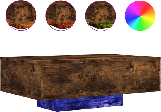Salontafel 85x55x31 cm bewerkt hout bruineikenkleurig kopen