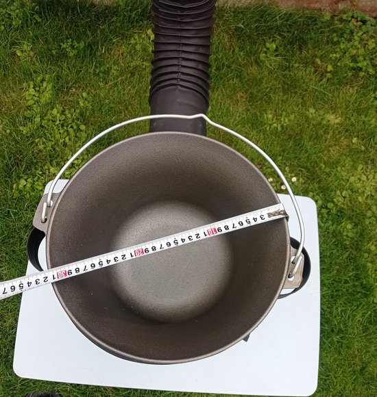 Buiten kookkachel set,GIETIJZEREN KOOKPAN Ø32!!!, Buiten keuken, Houtkachel met gietijzeren pan. Hongaarse ketel, Terras kachel. Inhoud8L — afbeelding 2