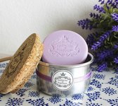 Essencias, Zeep 2x50gr Lavendel in aluminium juwelenkistje met deksel van kurk - Portugal