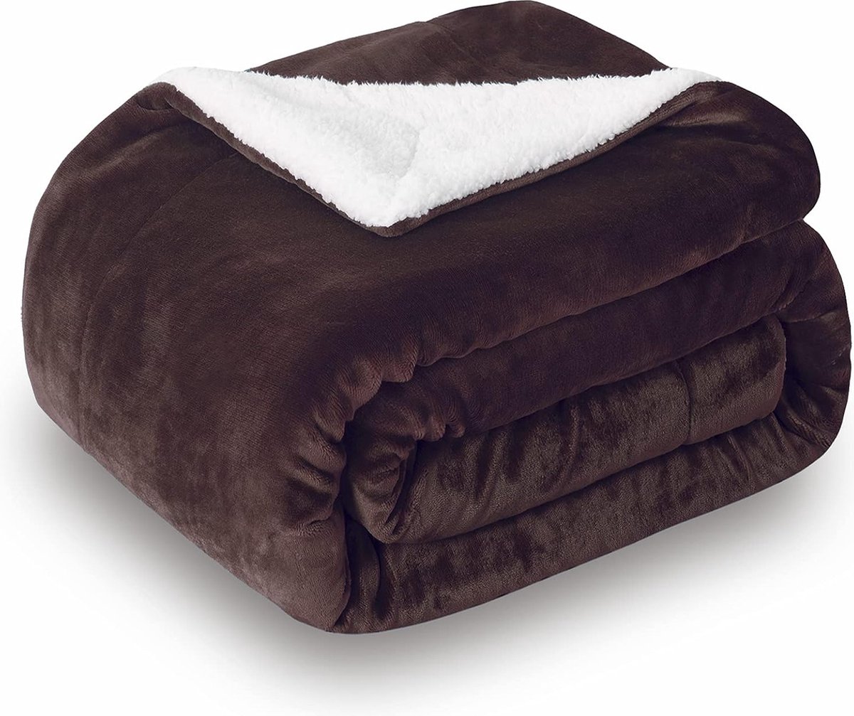 Sochow SHOP YOLO - fleece deken-knuffeldeken- sprei voor bank bed - 150 x 200 cm - Bruin