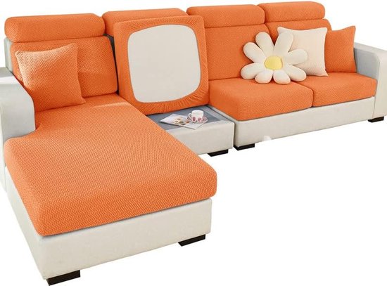 Bankovertrek stretch bankovertrek, universeel, elastisch, antislip, voor sofakussen, L-vormig, chaise longue, meubelbescherming