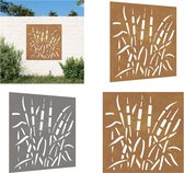 vidaXL-Wanddecoratie-tuin-grasontwerp-55x55-cm-cortenstaal - Tuindecoratie - Tuindecoratie - Wanddecoratie - Muurdecoratie