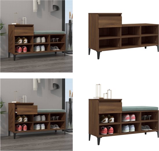 vidaXL Schoenenkast 59x35x70 cm bewerkt hout oud vidaXL Schoenenkast 59x35x70 cm bewerkt hout oud