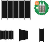 vidaXL Kamerscherm met 5 panelen 250x180 cm zwart - Kamerscherm - Inclusief Onderhoudsset