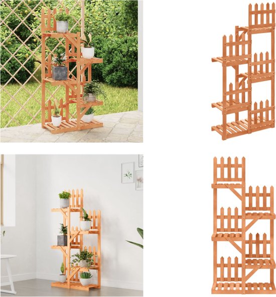 vidaXL Houten Plantenstandaard - 104.5 x 25 x 109.5 cm - Massief Grenenhout